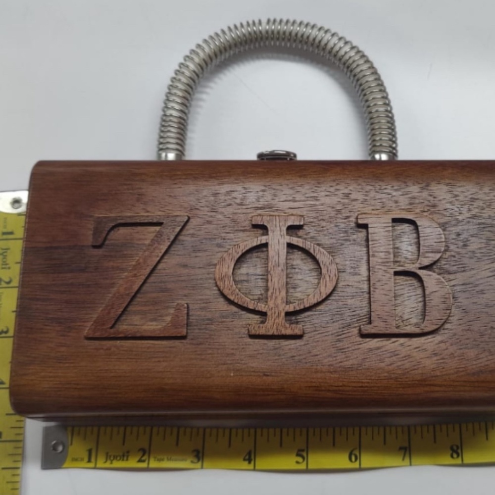 Zeta Phi Beta Sorority wood handbag with free dustbag